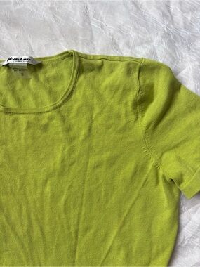 Lime Green Knit Scoop Neck Tee